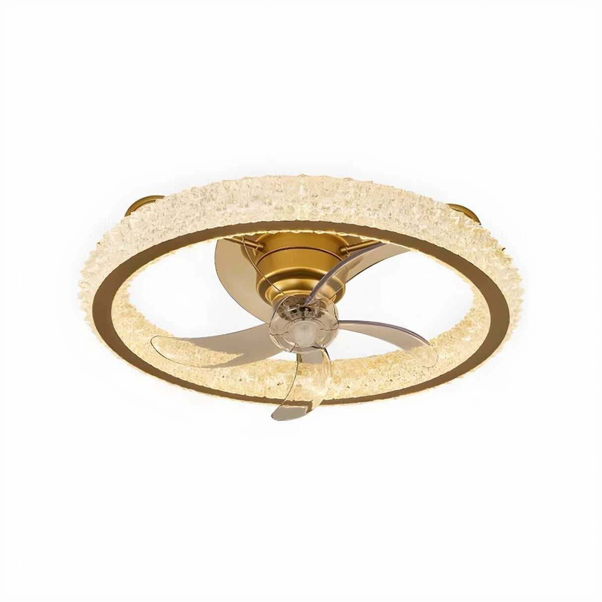 Luxury Crystal Ring 5 Blade Ceiling Fan with Light Image - 7