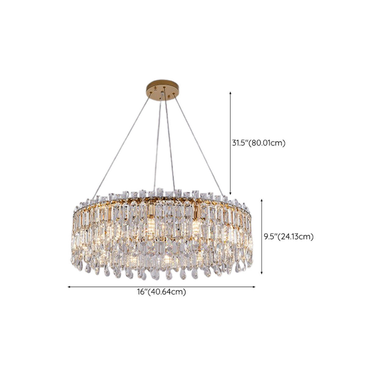 Luxury Crystal Round Chandelier  Adjustable Height 