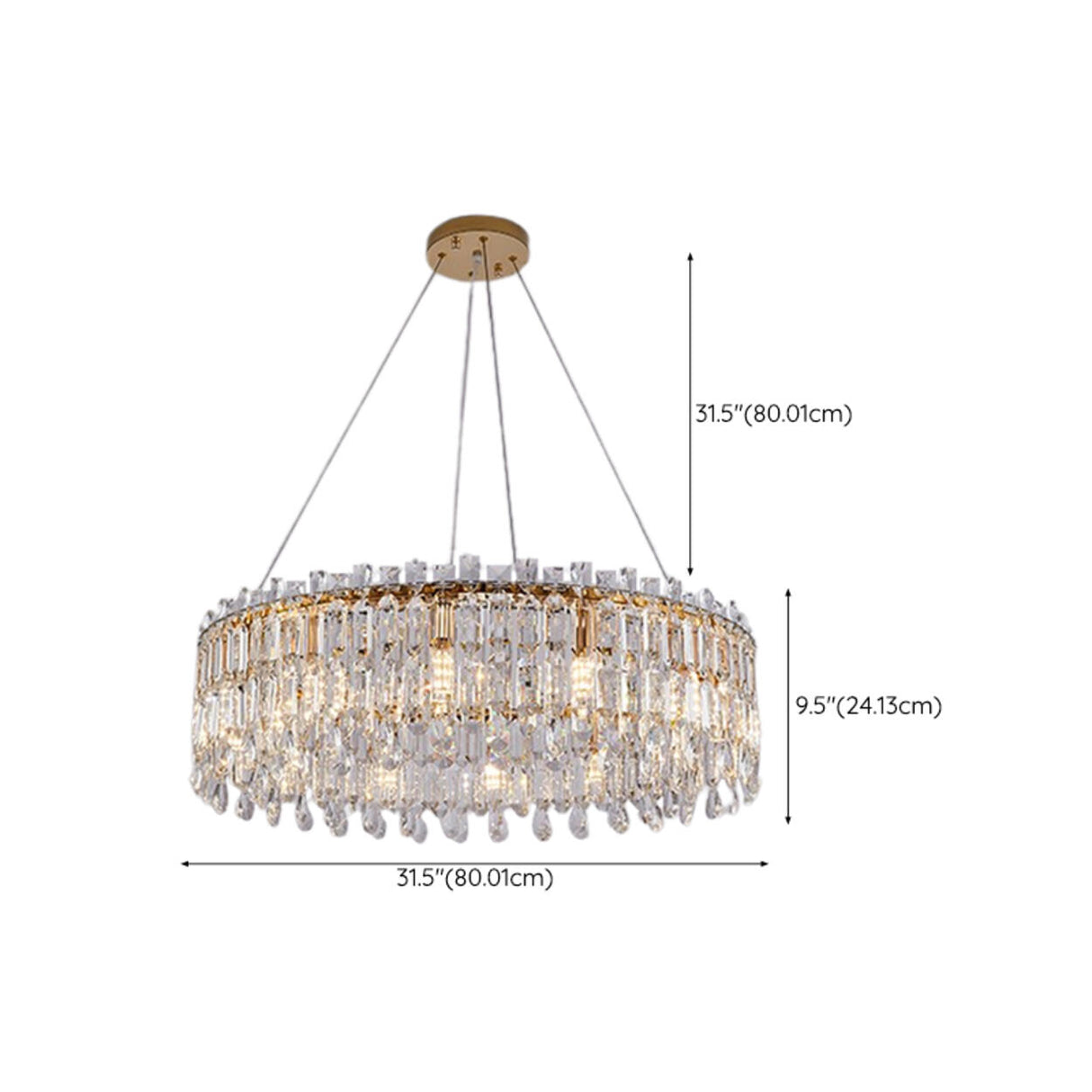 Luxury Crystal Round Chandelier  Adjustable Height Image - 17