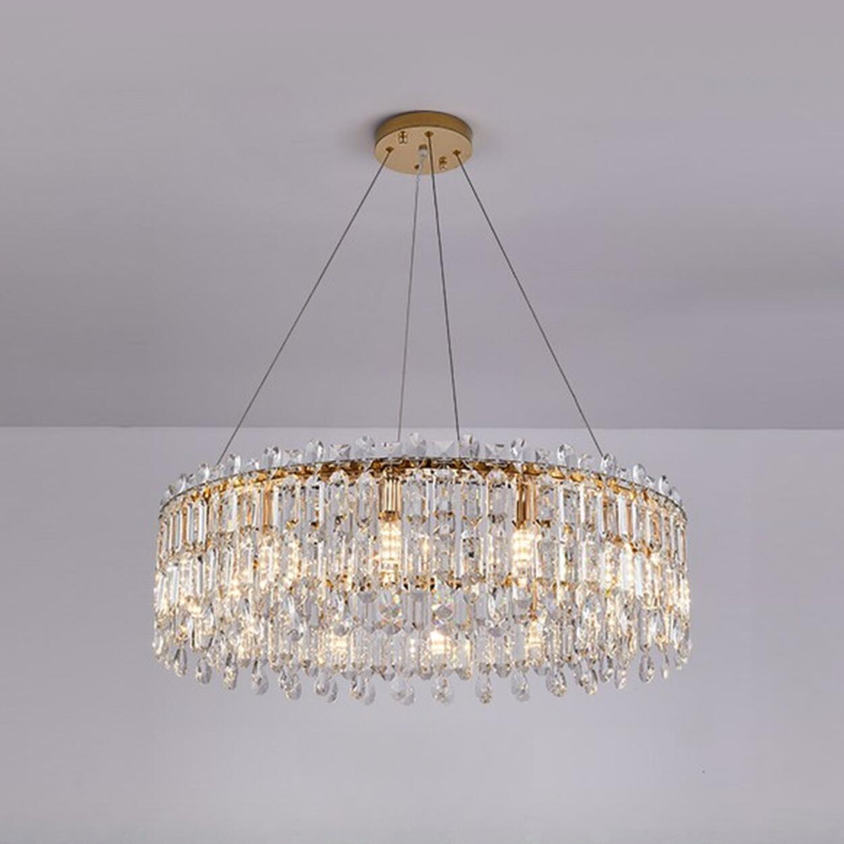 Luxury Crystal Round Chandelier  Adjustable Height Image - 2