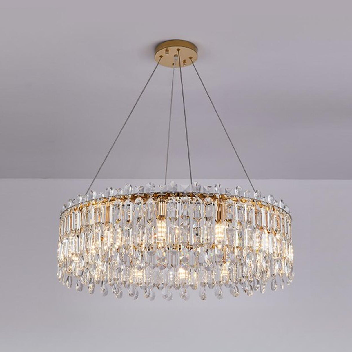 Luxury Crystal Round Chandelier  Adjustable Height Image - 3