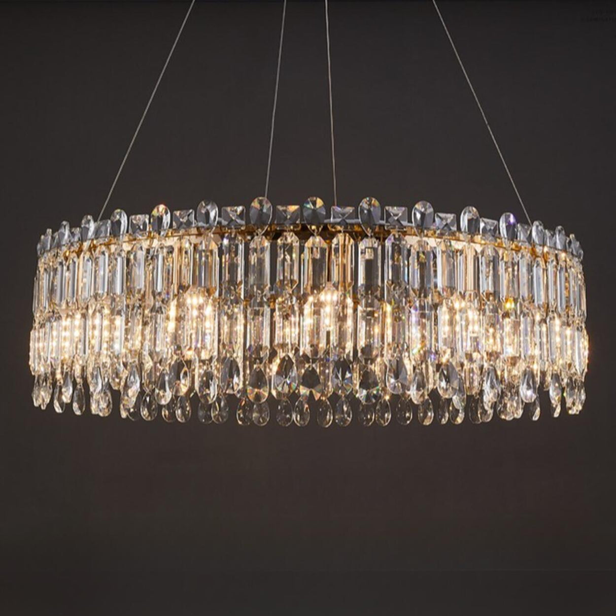 Luxury Crystal Round Chandelier  Adjustable Height Image - 7