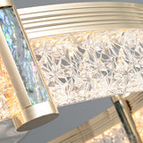 Luxury Crystal Semi-Flush Round Ceiling Fan with Light Image - 8