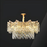 Luxury Crystal Tiered Drum Chandelier for Dining Room Image - 5