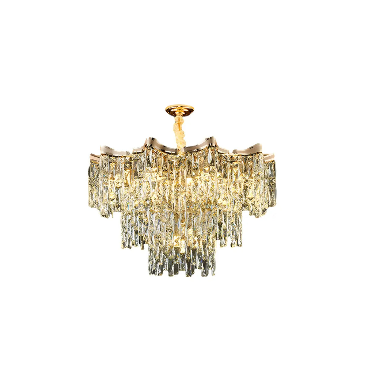 Luxury Crystal Tiered Drum Chandelier for Dining Room Image - 9