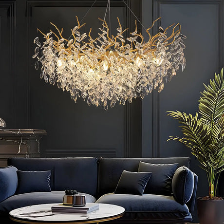 Luxury Crystal Tree Branch Chandelier Living Room Image - 1