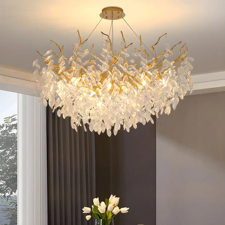 Luxury Crystal Tree Branch Chandelier Living Room Image - 2