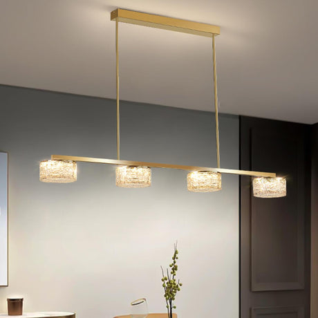 Luxury Cylinder 4-Light Gold Kitchen Pendant Light Image - 1