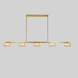 Luxury Cylinder 4-Light Gold Kitchen Pendant Light Image - 11