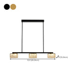 Luxury Cylinder 4-Light Gold Kitchen Pendant Light #size