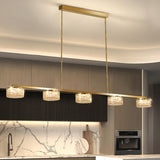 Luxury Cylinder 4-Light Gold Kitchen Pendant Light Image - 6