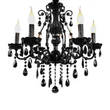 Luxury Elegant Black Crystal Living Room Candle Chandelier Image - 6