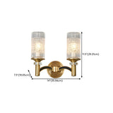 Luxury Etched Glass Shade Gold Cylinder Wall Sconce Image - 9