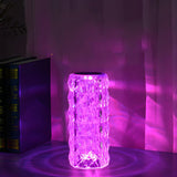 Luxury Faceted Design Pillar Crystal LED Table Lamp Image - 2