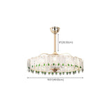 Luxury Feather 3 Blades Round Chandelier Fan with Light #size