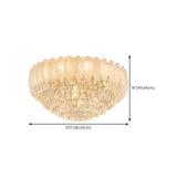 Luxury Feather Crystal Flush Mount Light Living Room Image - 17