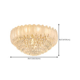 Luxury Feather Crystal Flush Mount Light Living Room Image - 18