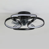 Luxury Floral Curved Metal LED Ceiling Fan with Light Image - 23