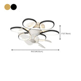 Luxury Floral Curved Metal LED Ceiling Fan with Light Image - 27