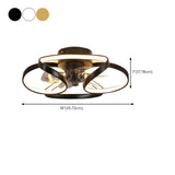 Luxury Floral Curved Metal LED Ceiling Fan with Light Image - 30