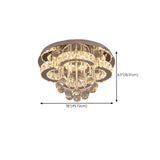 Luxury Flower Crystal Flush Mount Light Living Room #size