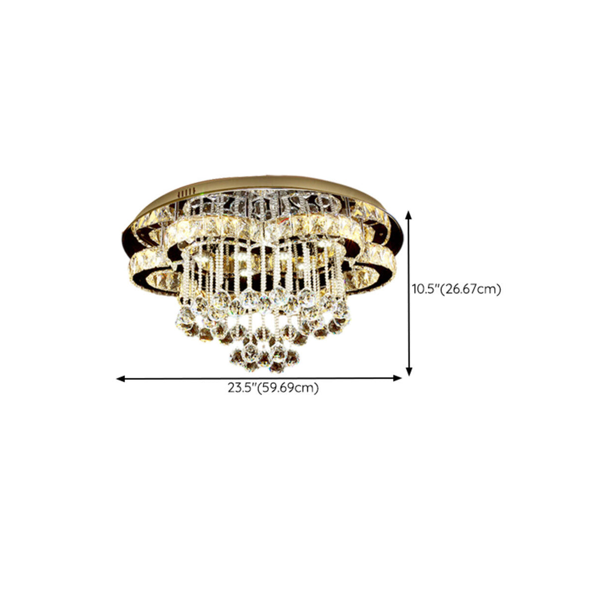 Luxury Flower Crystal Flush Mount Light Living Room Image - 14