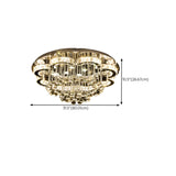 Luxury Flower Crystal Flush Mount Light Living Room Image - 15