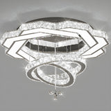 Luxury Geometric Spiral Crystal LED Flush Mount Light Image - 11