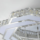 Luxury Geometric Spiral Crystal LED Flush Mount Light Image - 12