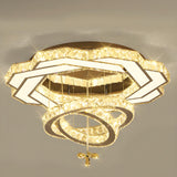 Luxury Geometric Spiral Crystal LED Flush Mount Light Image - 3