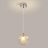 Luxury Geometric Transparent Glass Pendant Light Image - 1