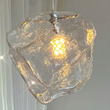 Luxury Geometric Transparent Glass Pendant Light Image - 5