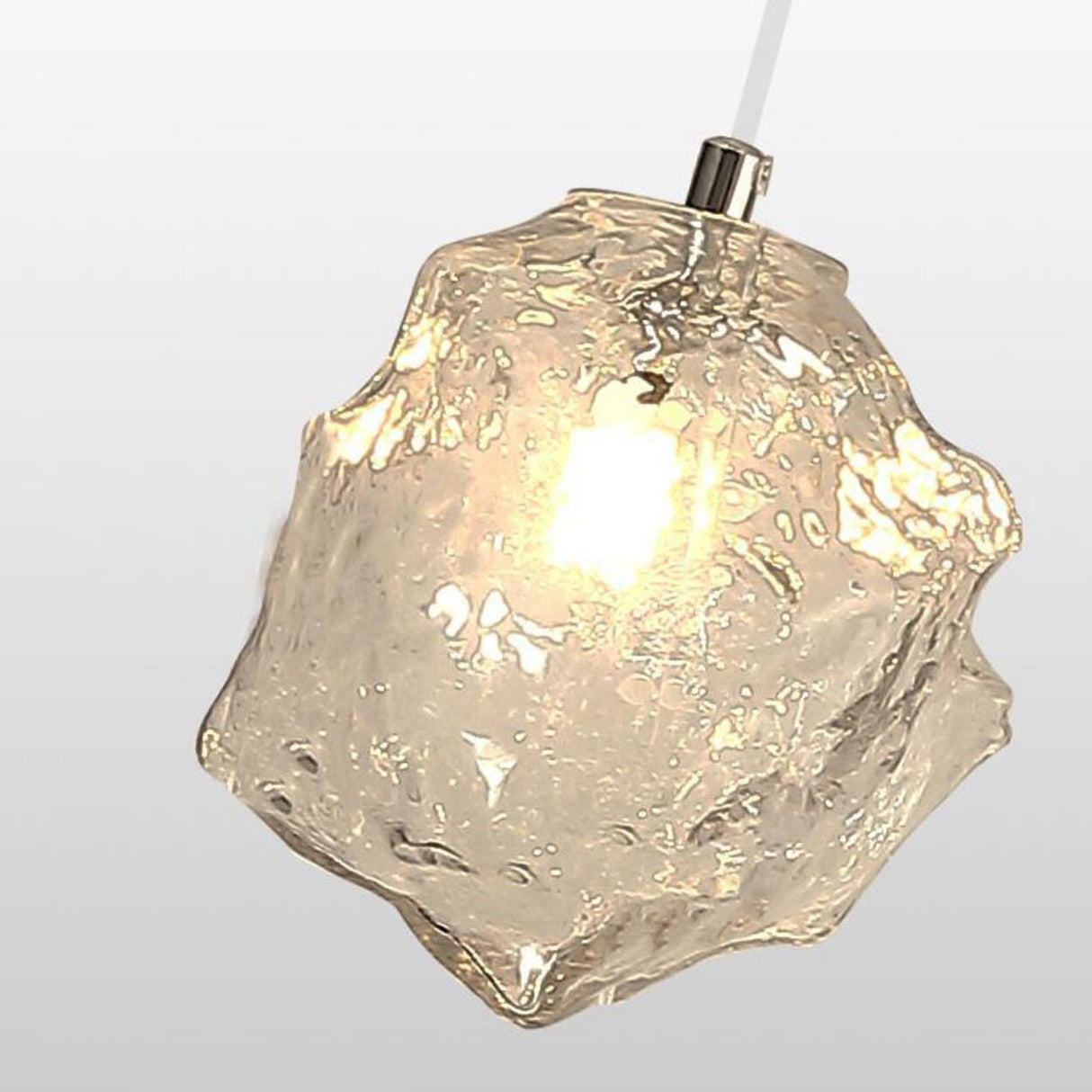 Luxury Geometric Transparent Glass Pendant Light Image - 6