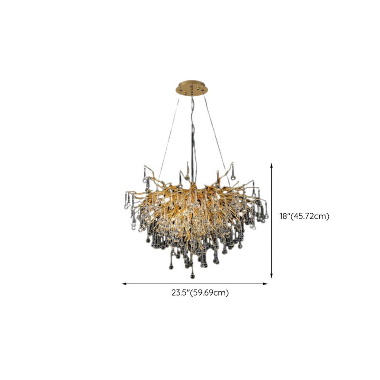 Luxury Gold Branch Crystal Raindrop Pendant Chandelier  