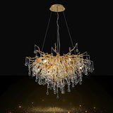 Luxury Gold Branch Crystal Raindrop Pendant Chandelier  Image - 2