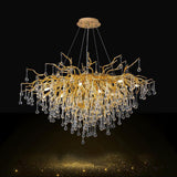 Luxury Gold Branch Crystal Raindrop Pendant Chandelier  Image - 7