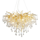 Luxury Gold Branch Crystal Raindrop Pendant Chandelier  Image - 9