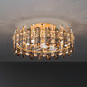 Luxury Gold Circle Crystal Decor LED Ceiling Fan Light Image - 6