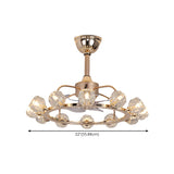 Luxury Gold Circle Crystal Shades Ceiling Fan Lights Image - 13