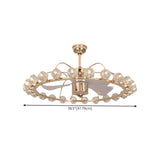 Luxury Gold Circle Crystal Shades Ceiling Fan Lights Image - 16