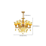 Luxury Gold Clear Crystal Chandelier Adjustable Height #size