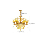 Luxury Gold Clear Crystal Chandelier Adjustable Height #size