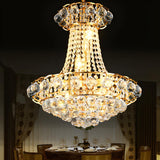 Luxury Gold Crystal Beaded Droplets Dome Bedroom Chandelier Image - 2