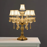 Luxury Gold Crystal Candelabra Multi-Light Table Lamp Image - 10