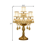 Luxury Gold Crystal Candelabra Multi-Light Table Lamp Image - 13