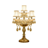 Luxury Gold Crystal Candelabra Multi-Light Table Lamp Image - 3