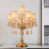 Luxury Gold Crystal Candelabra Multi-Light Table Lamp Image - 6