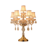 Luxury Gold Crystal Candelabra Multi-Light Table Lamp Image - 7