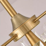 Luxury Gold Crystal Drop Round Ceiling Fan with Light Image - 11