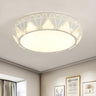 Luxury Gold Crystal Drum LED Flush Mount Ceiling Light Image - 4